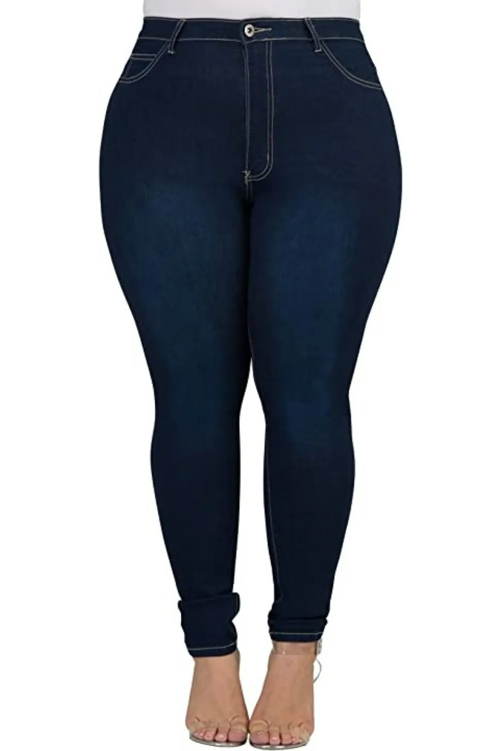 PLUS SIZE STRETCHY NON-DISTRESSED SKINNY JEANS