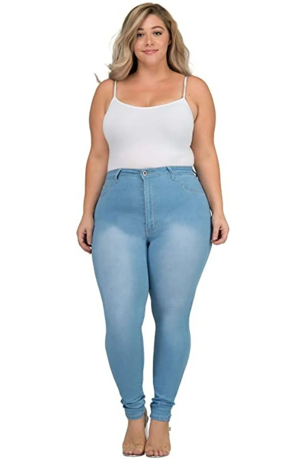 PLUS SIZE STRETCHY NON-DISTRESSED SKINNY JEANS