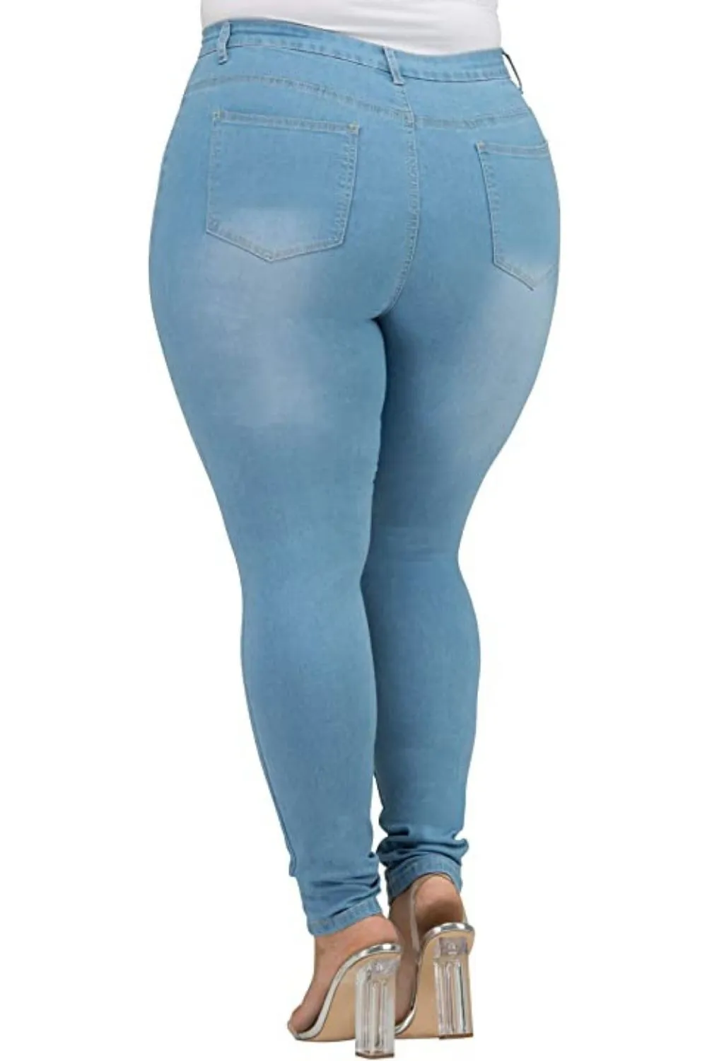 PLUS SIZE STRETCHY NON-DISTRESSED SKINNY JEANS