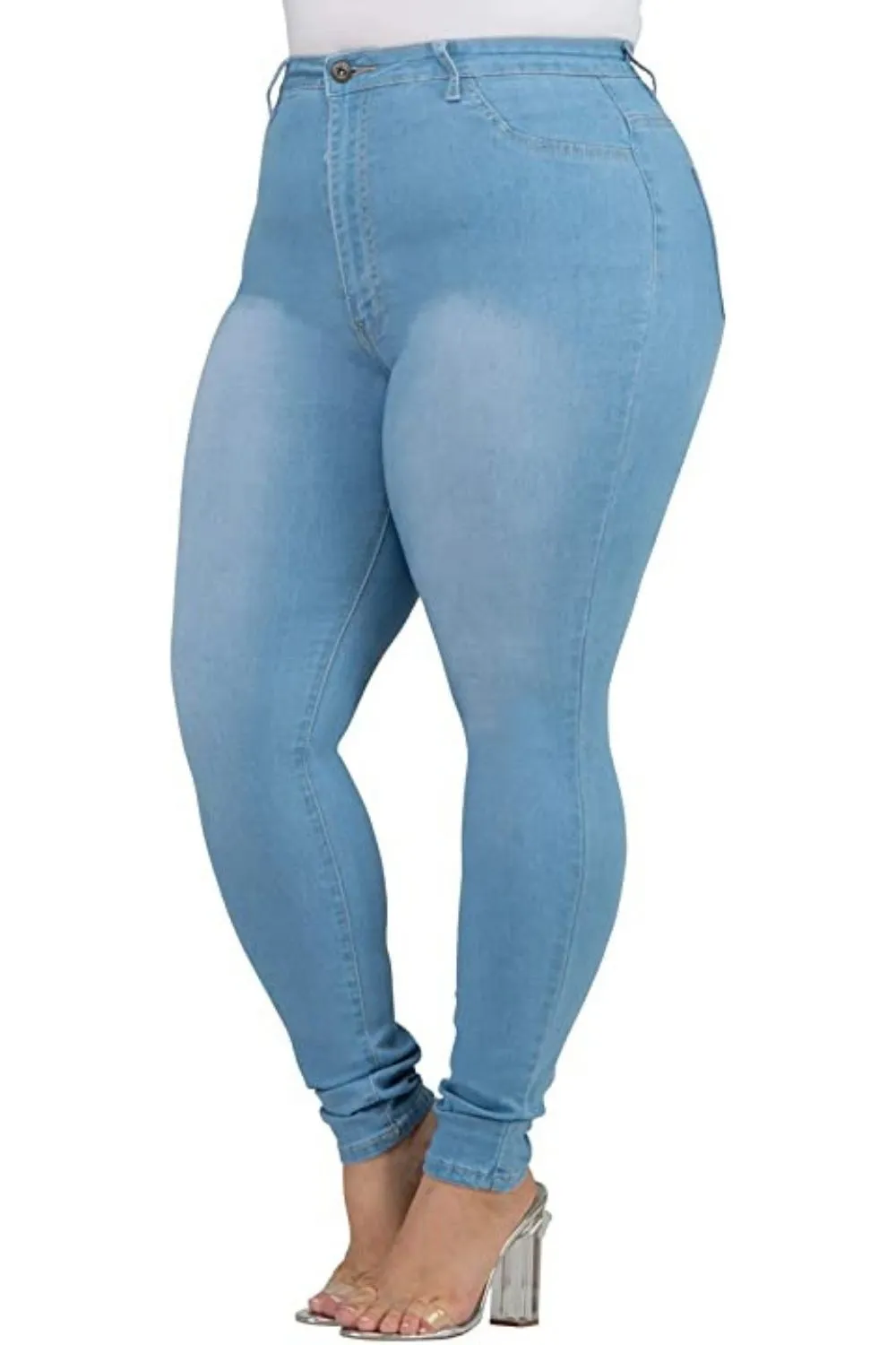 PLUS SIZE STRETCHY NON-DISTRESSED SKINNY JEANS