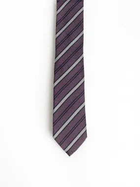 Purple Silk Striped Tie