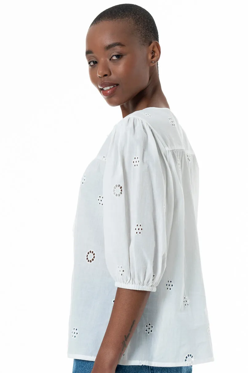 Quarter Sleeve Shirt _ 152190 _ Optic White