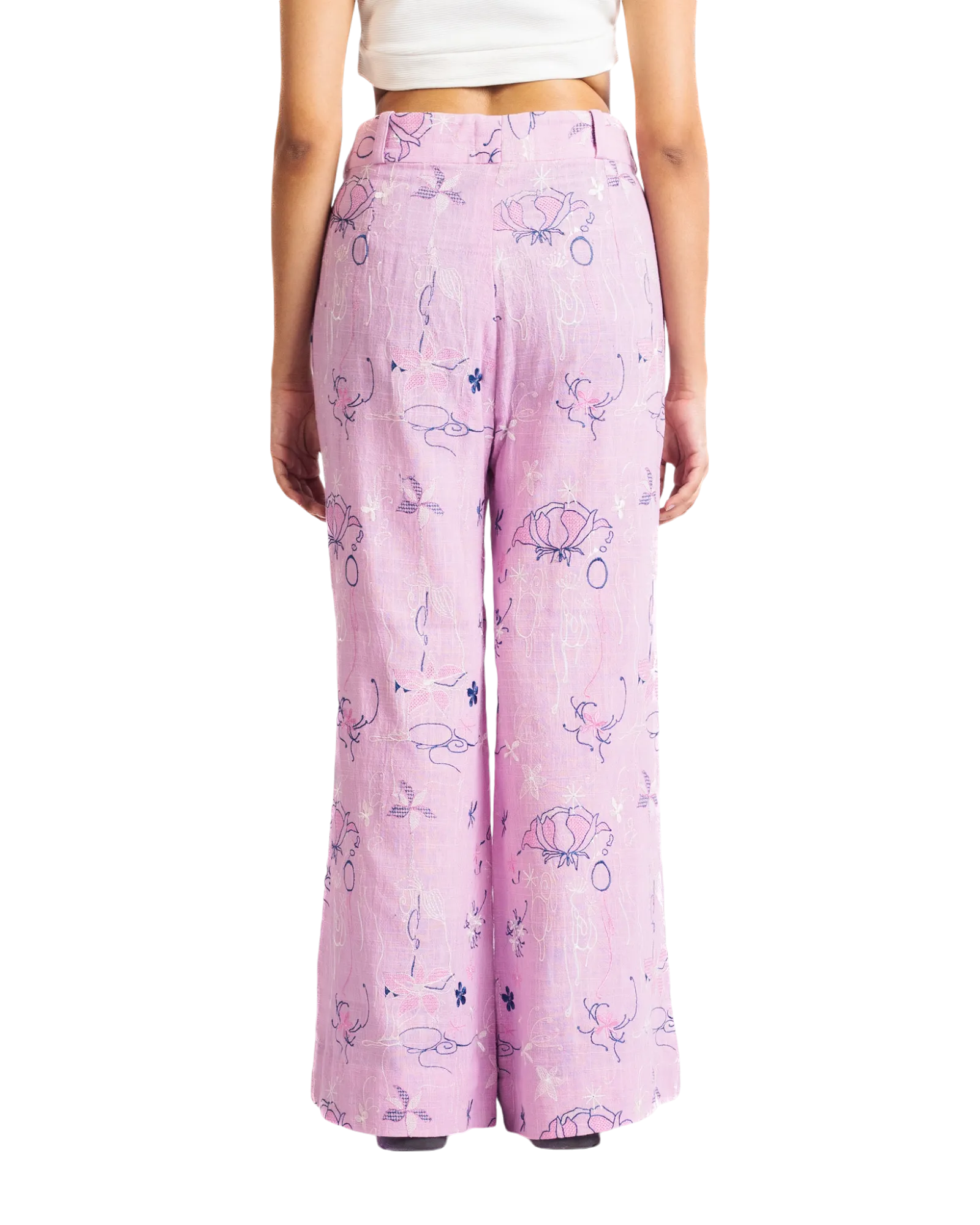 "THORNS AND ROSES" KHADDAR PANTS