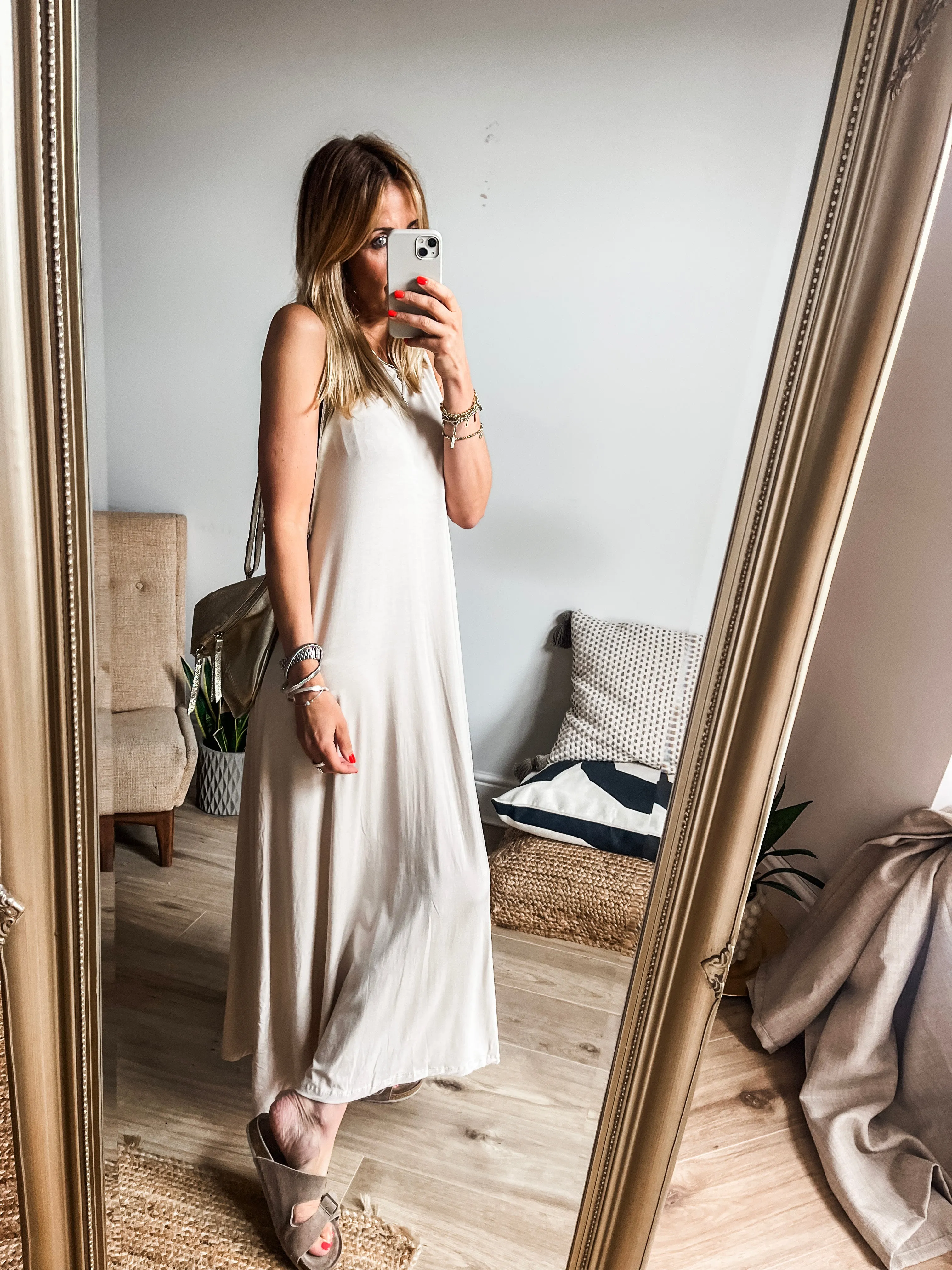 Racer Back Jersey Maxi Dress