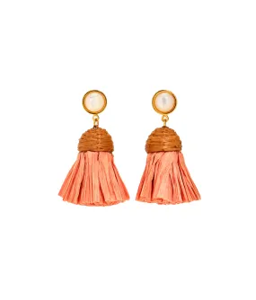 Raffia Earrings in Rose