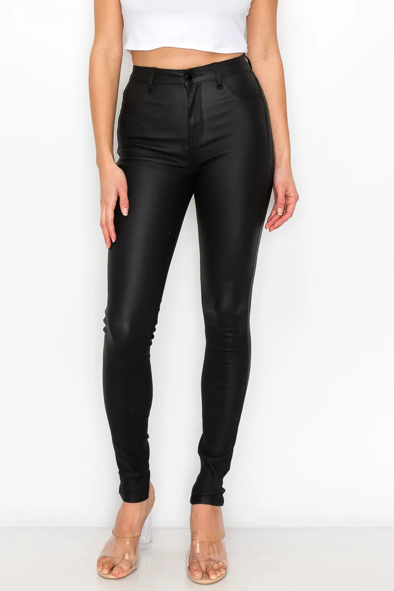 Reese - Classic PU Faux Leather High Rise Skinny