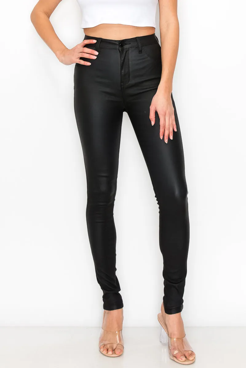 Reese - Classic PU Faux Leather High Rise Skinny