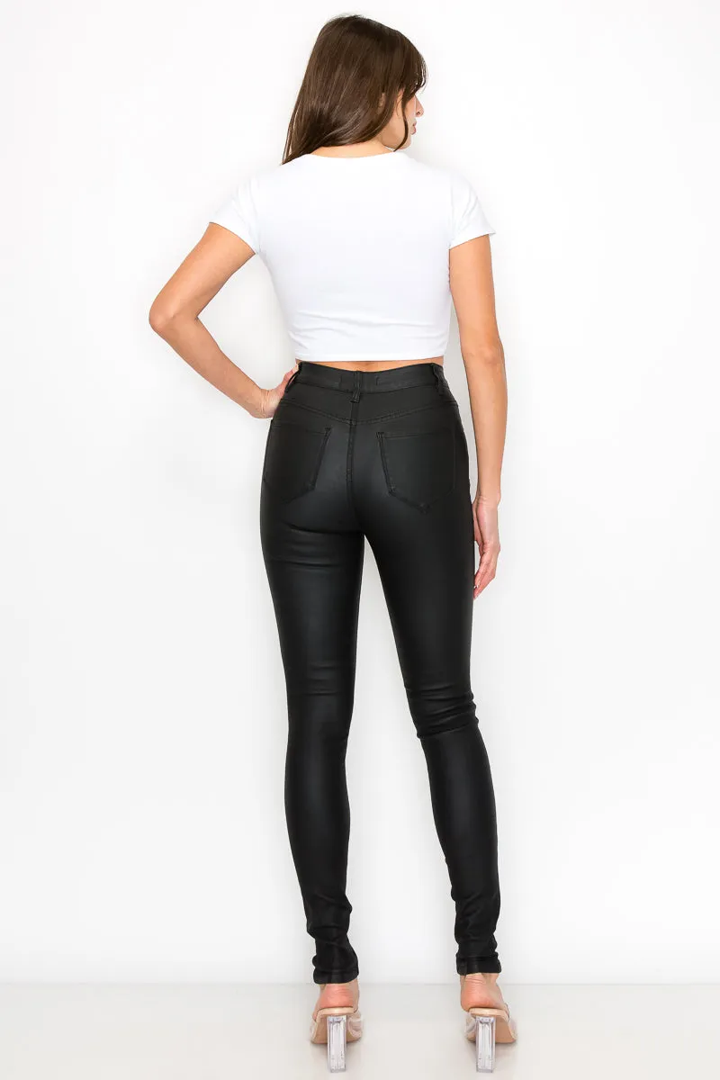 Reese - Classic PU Faux Leather High Rise Skinny