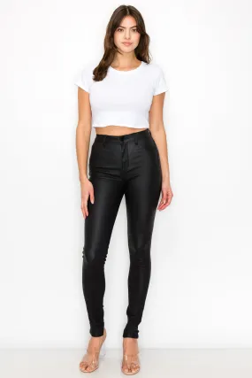 Reese - Classic PU Faux Leather High Rise Skinny