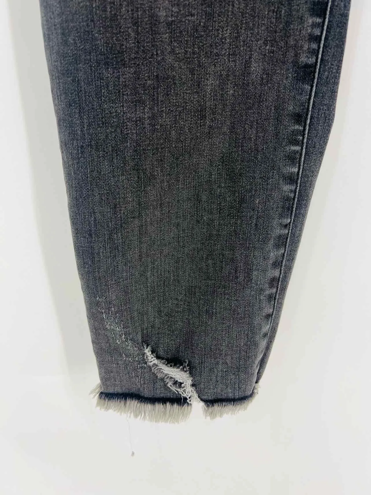 Risen Size 2X Charcoal Frayed Denim PLUS Jeans-Plus