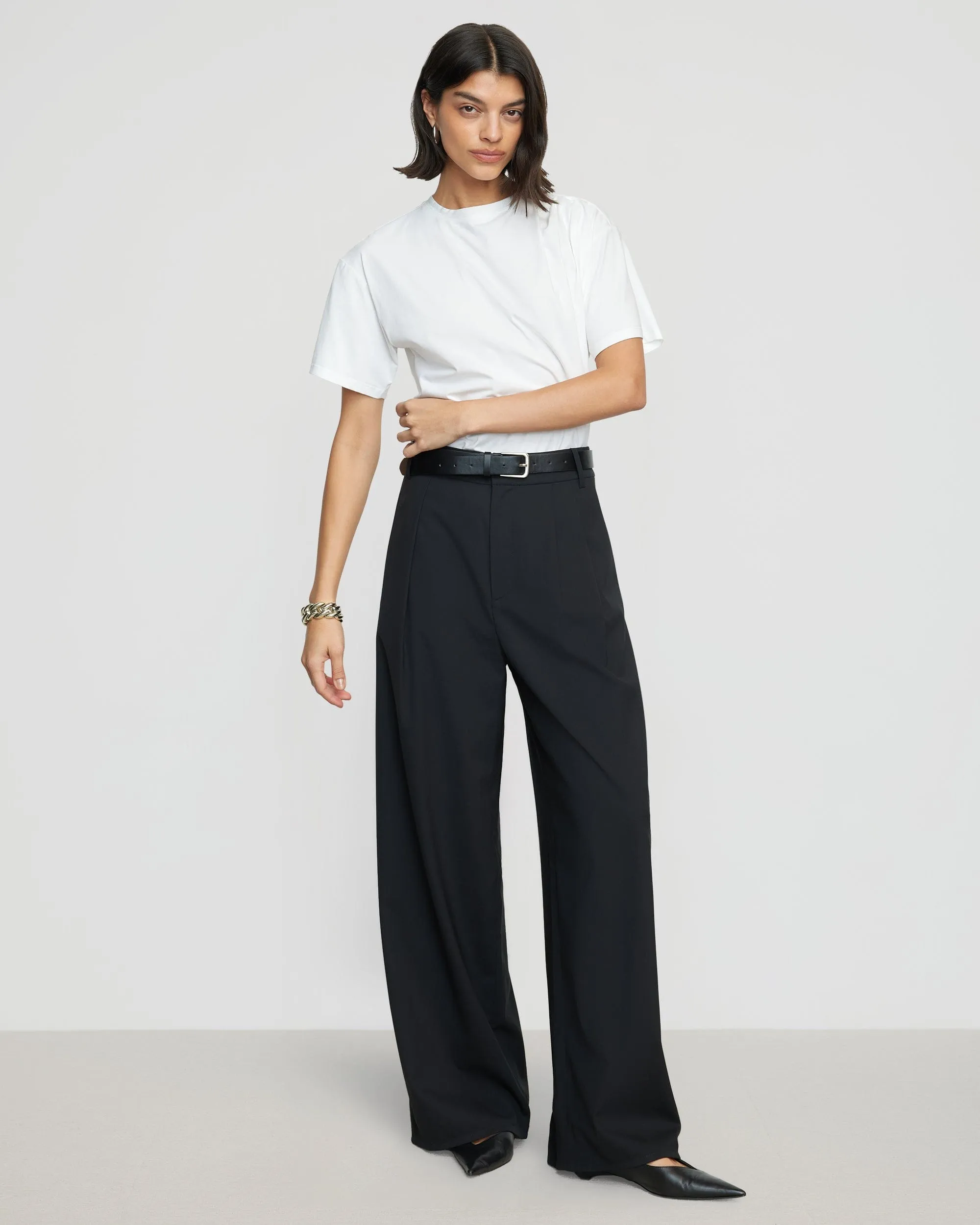 Roen Relaxed Draped-Jersey Tee