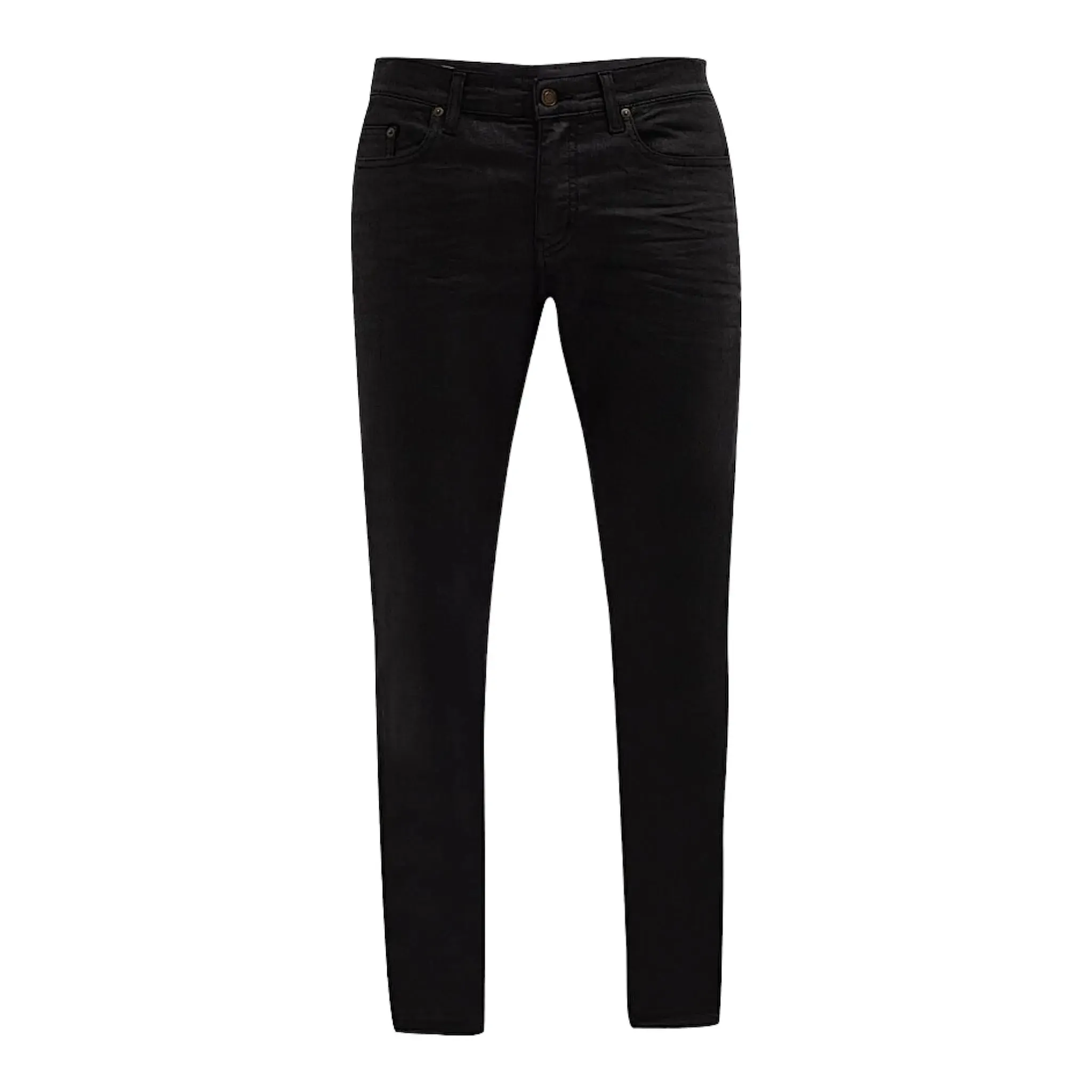 Saint Laurent Black Coated Skinny Jeans