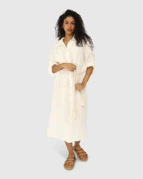 Seven Wonders Maxi Shirt Dress - White