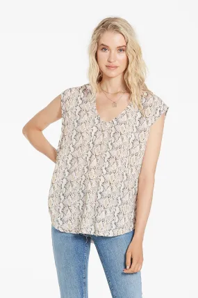 SLEEVELESS SNAKE PRINT TOP | MULTI