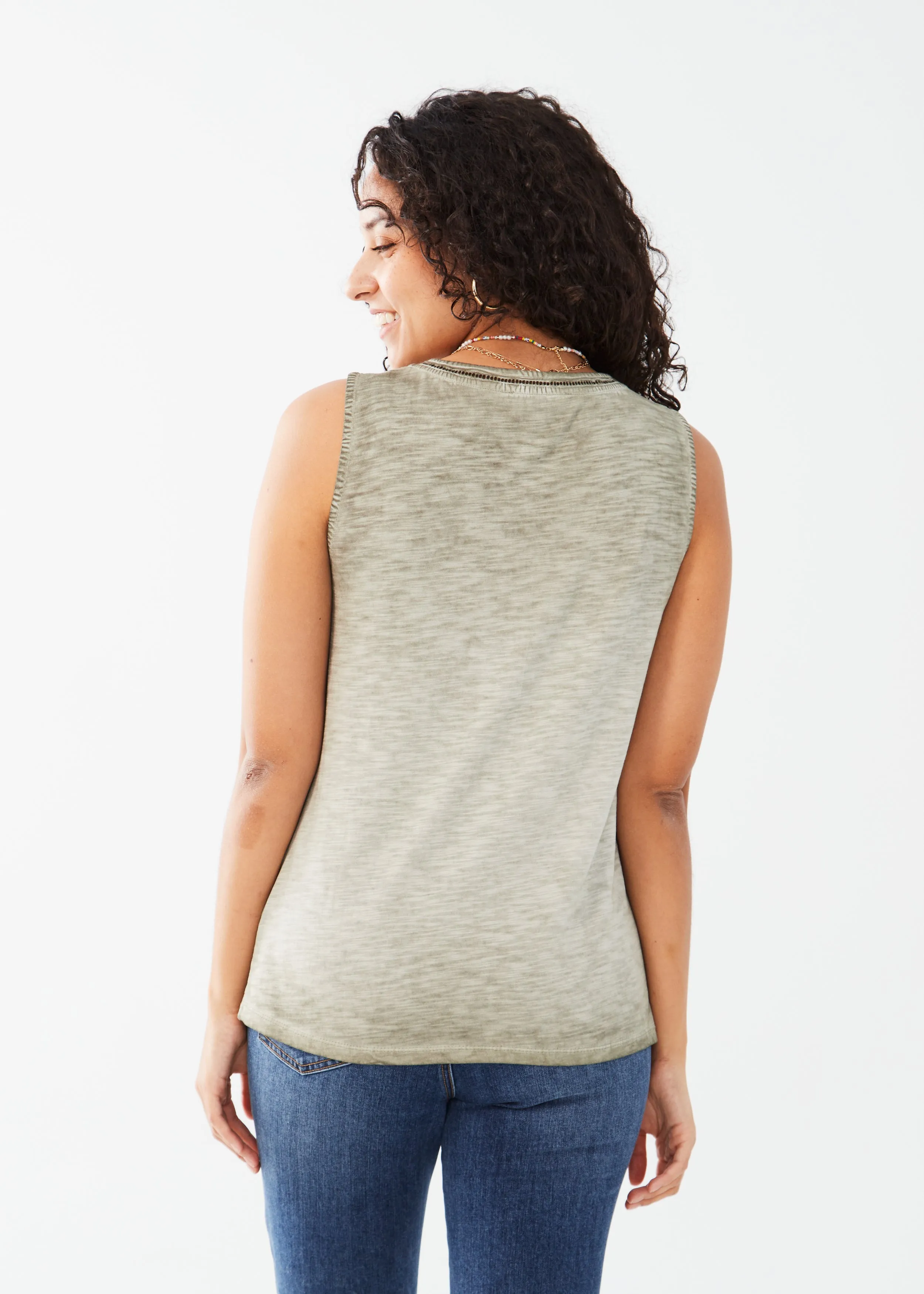 Sleeveless V-Neck Jersey Top