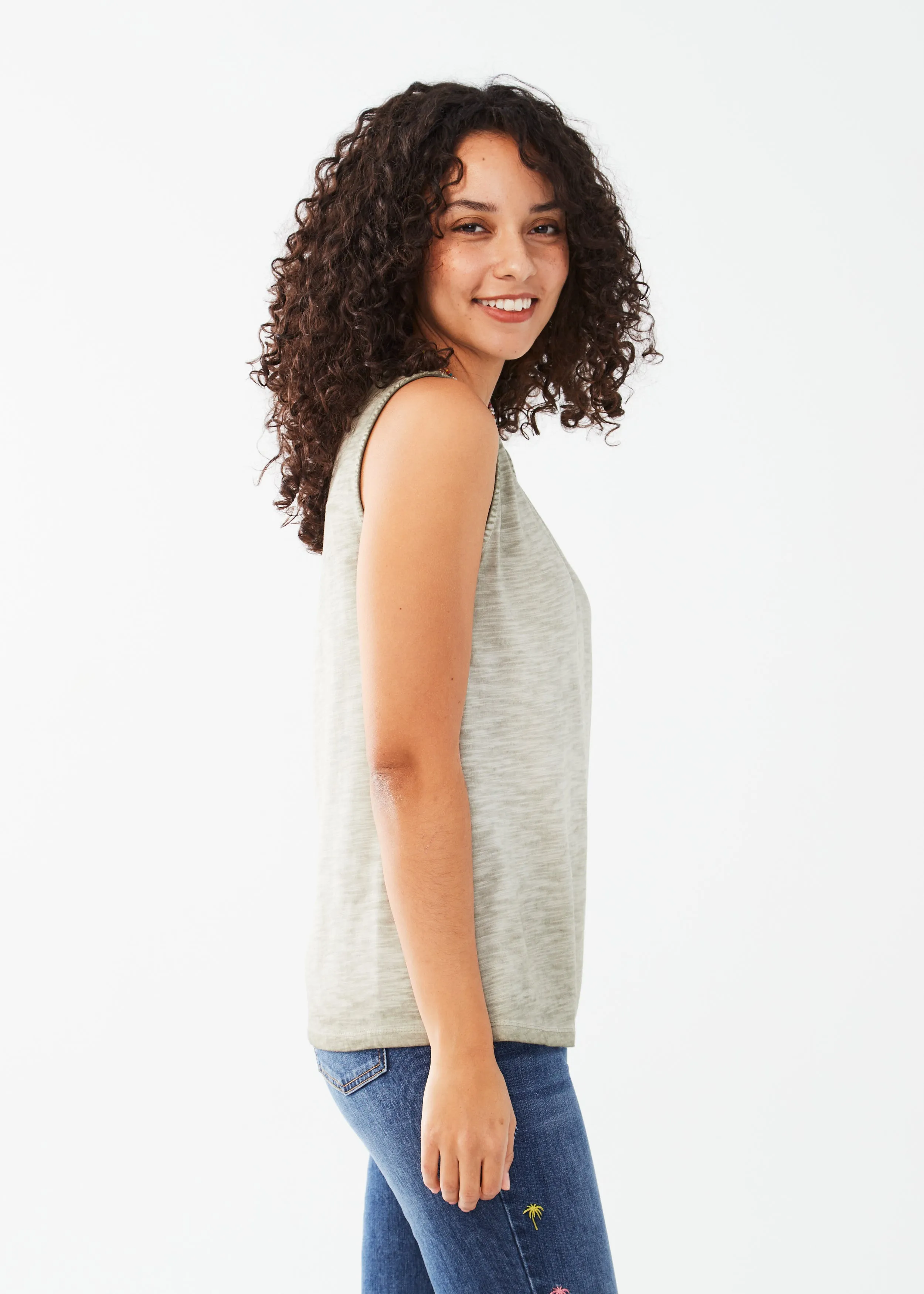 Sleeveless V-Neck Jersey Top