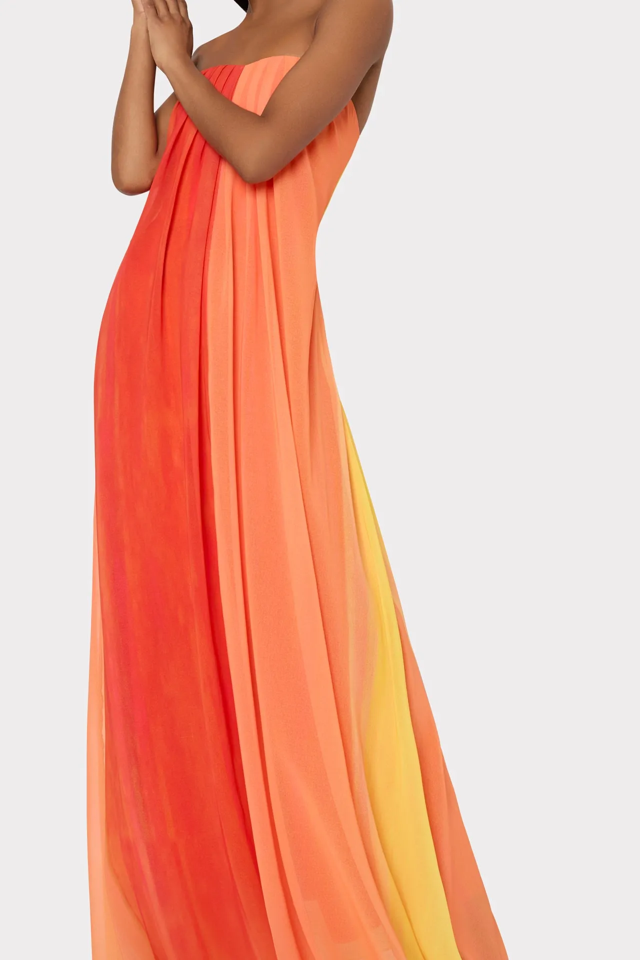 Sunset Stripe Strapless Dress