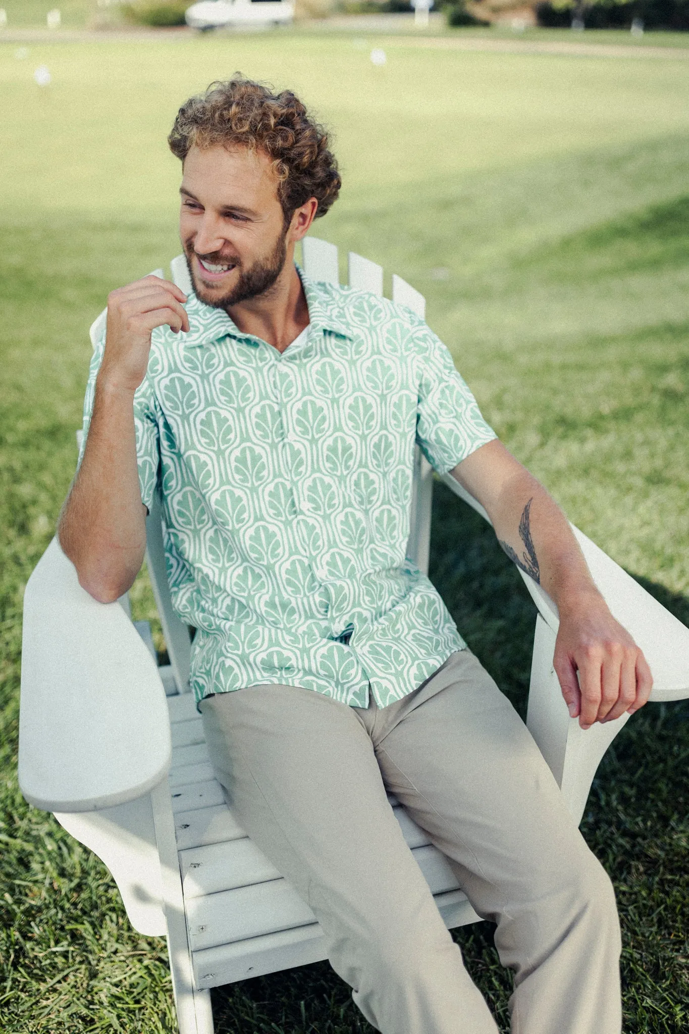 The Boatyard Button Down - Cabana Disco Sage