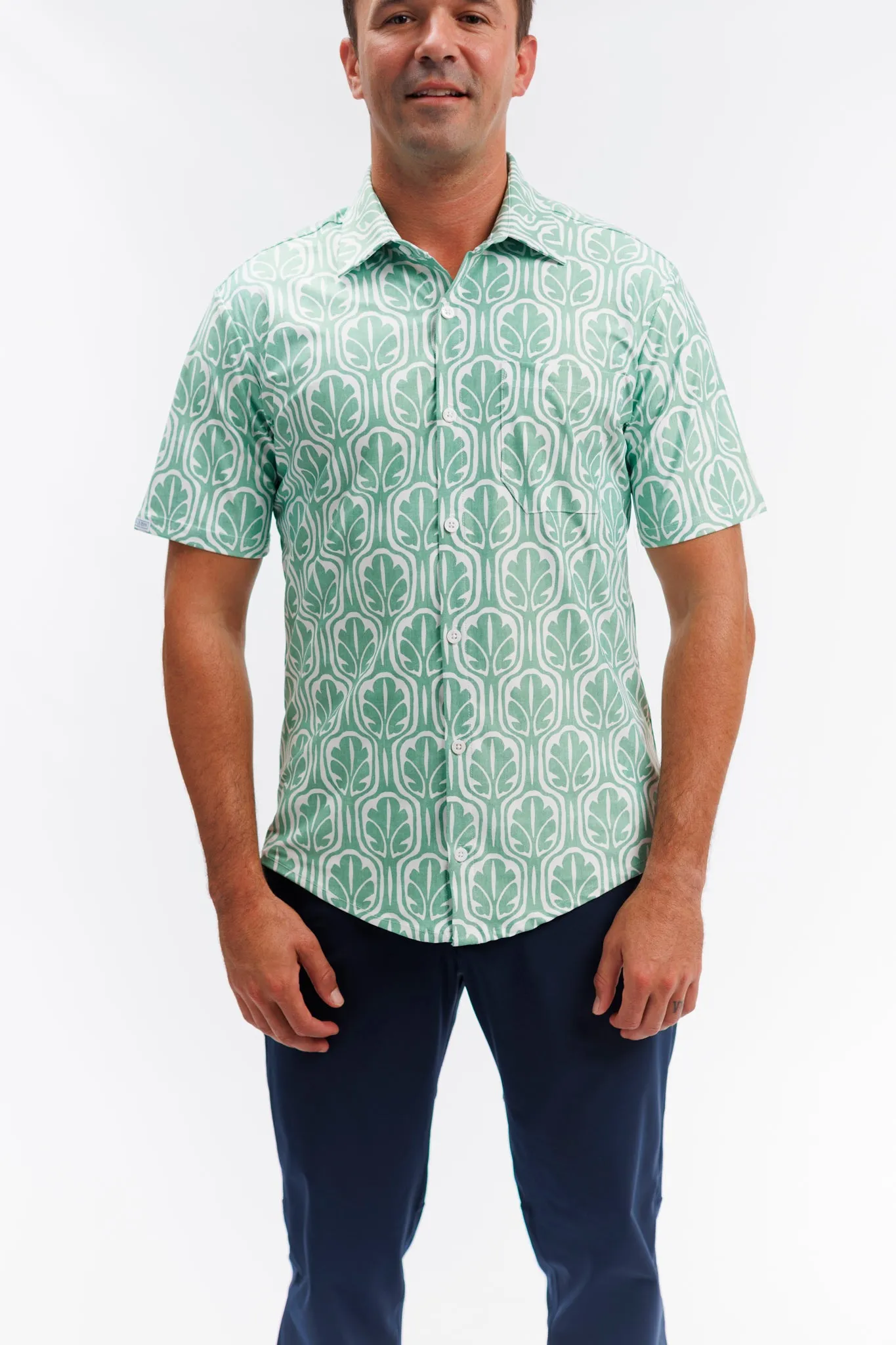 The Boatyard Button Down - Cabana Disco Sage