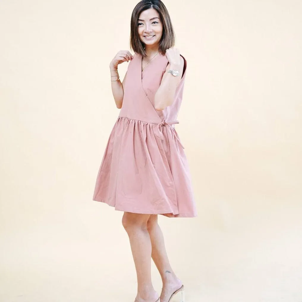 The Sleeveless Relaxed Wrap Dress Purposeful Pink