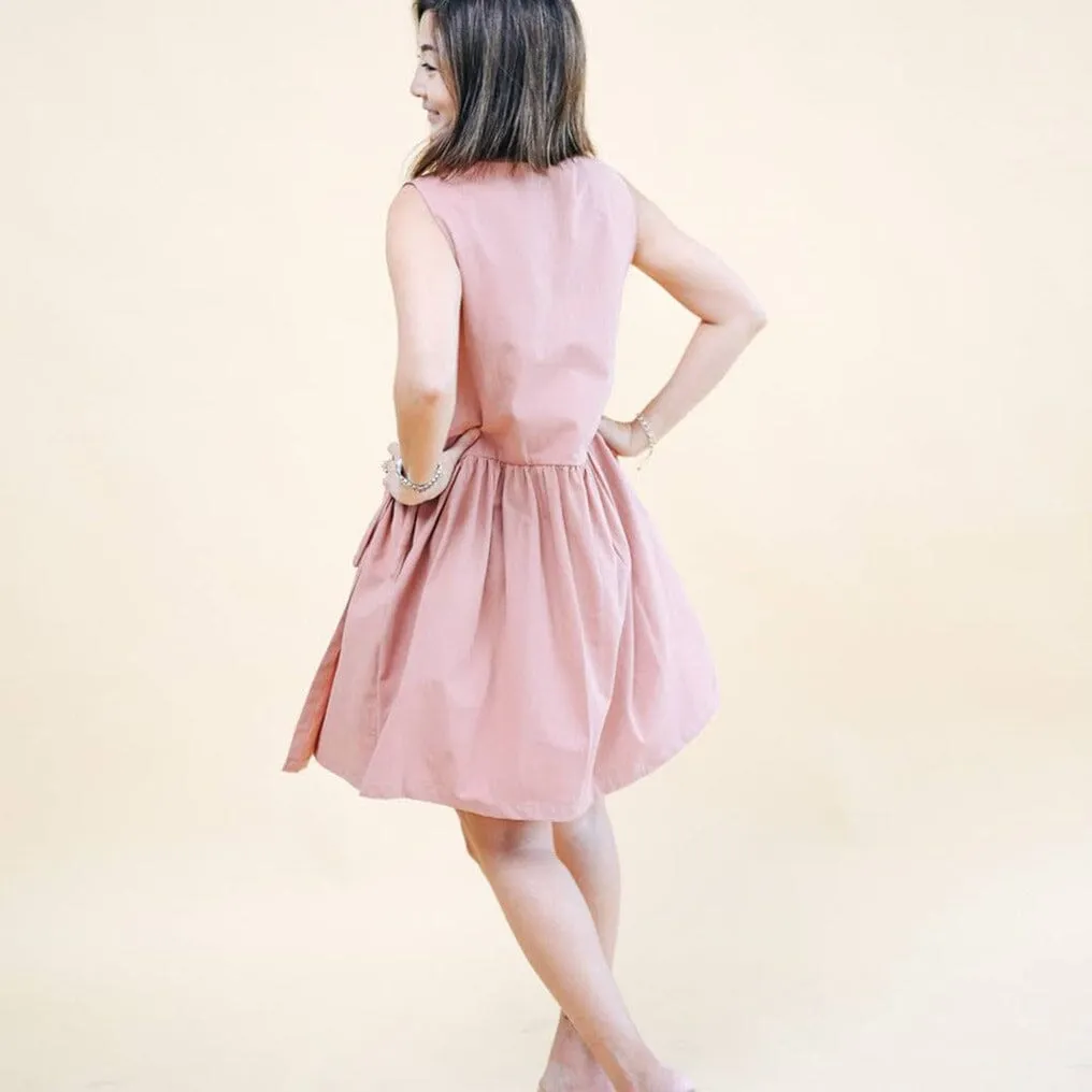 The Sleeveless Relaxed Wrap Dress Purposeful Pink