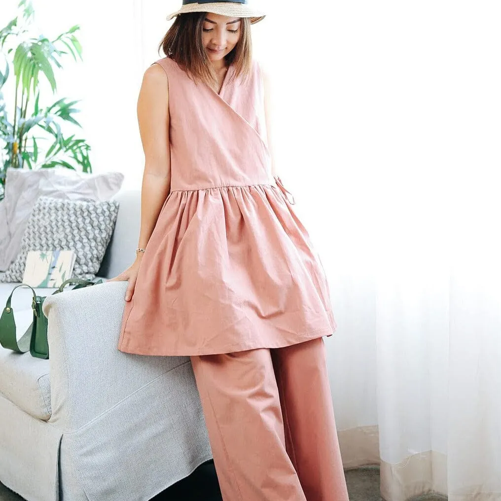 The Sleeveless Relaxed Wrap Dress Purposeful Pink