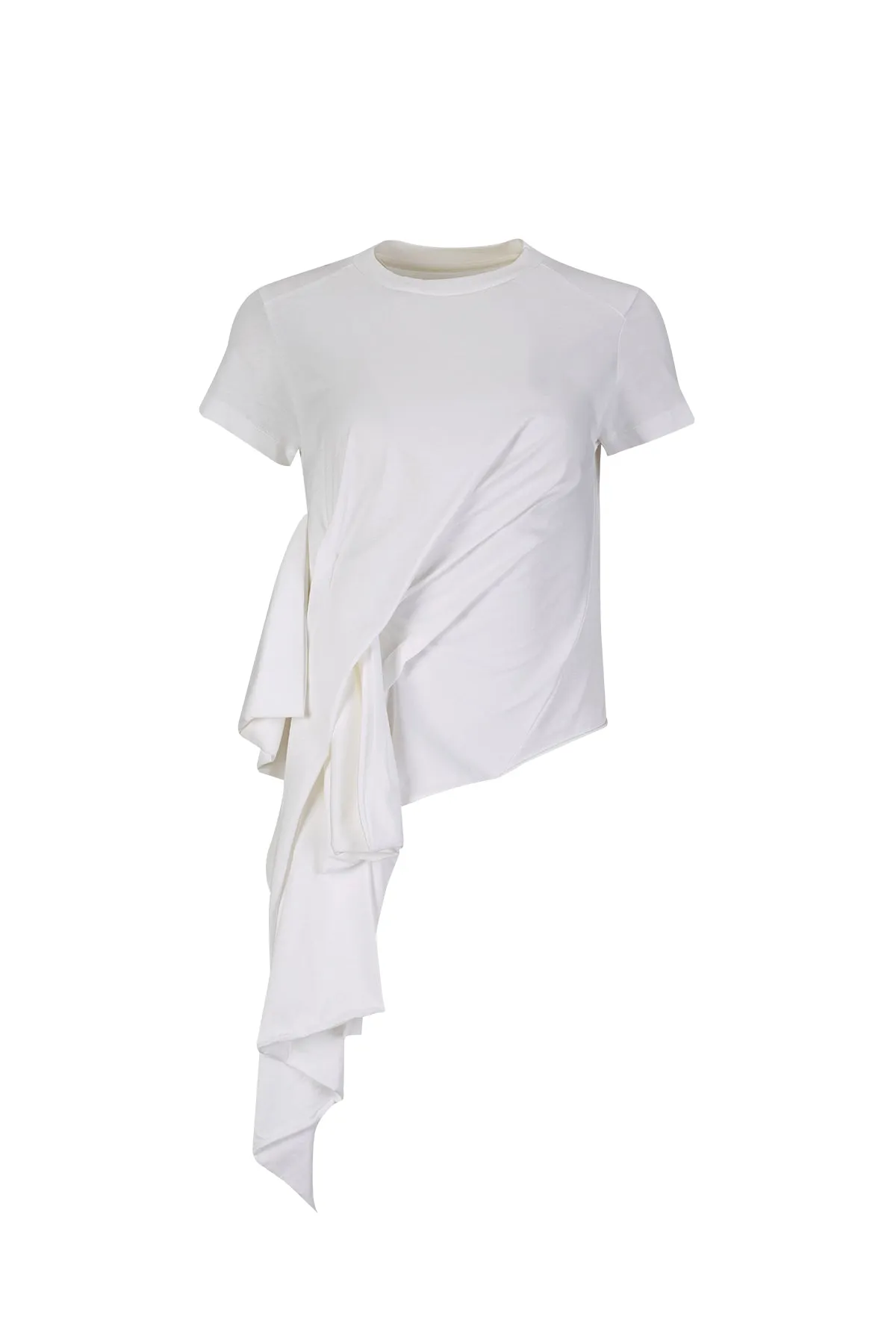 WHITE T-SHIRT WITH SIDE BOW