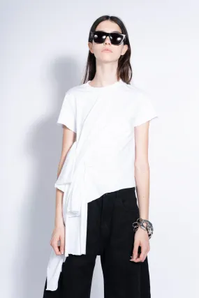 WHITE T-SHIRT WITH SIDE BOW