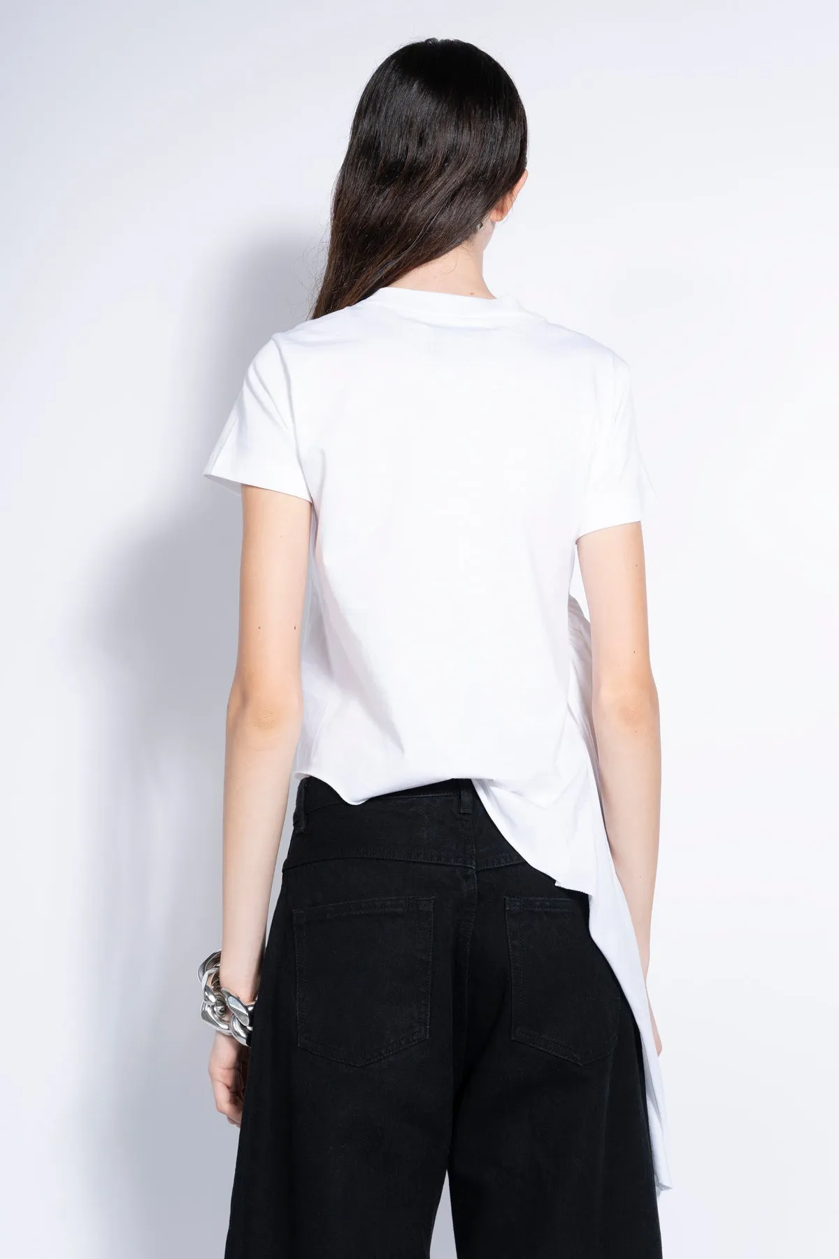 WHITE T-SHIRT WITH SIDE BOW