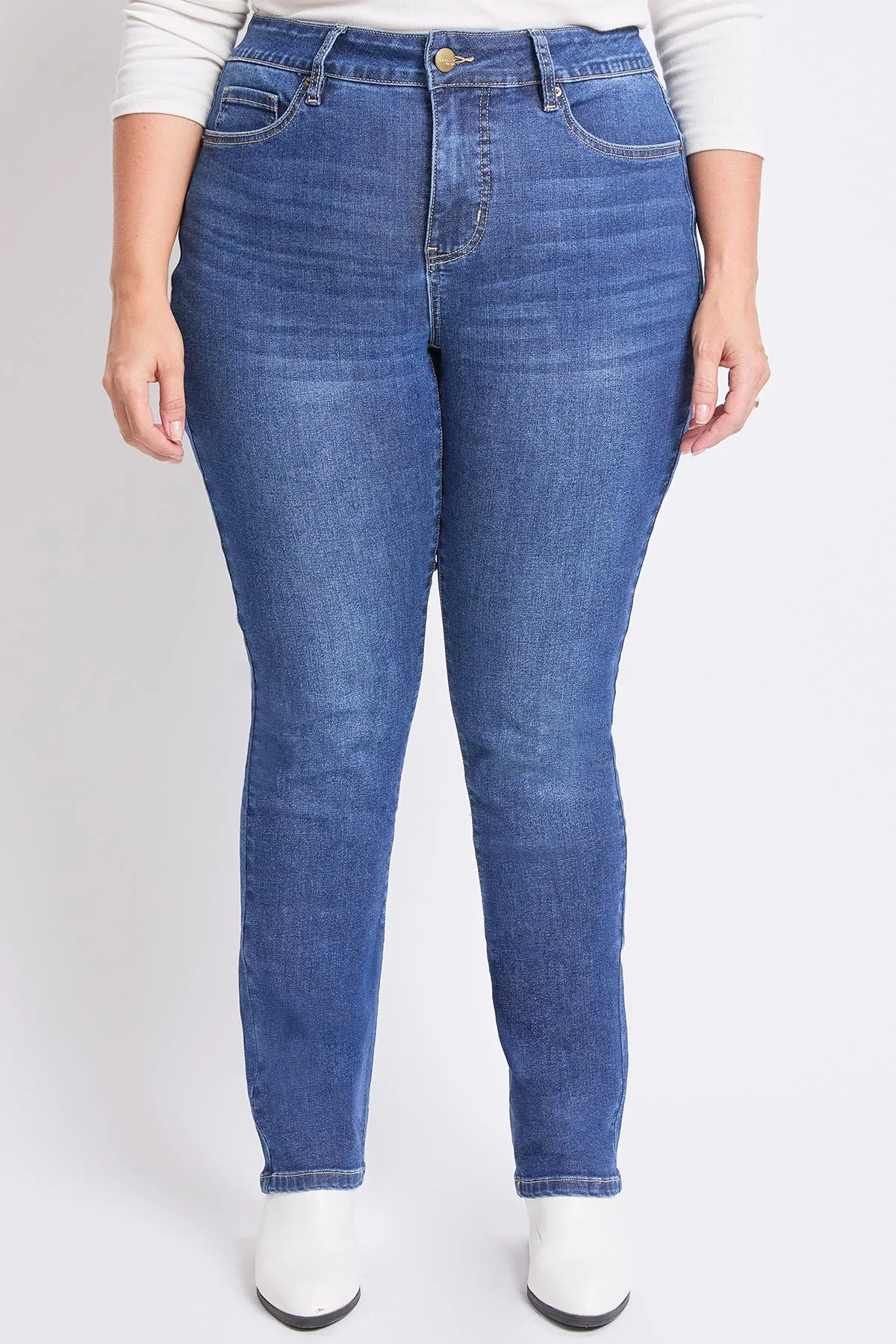 Women's Plus High Rise Basic 5 Pocket Straight Leg Jeans