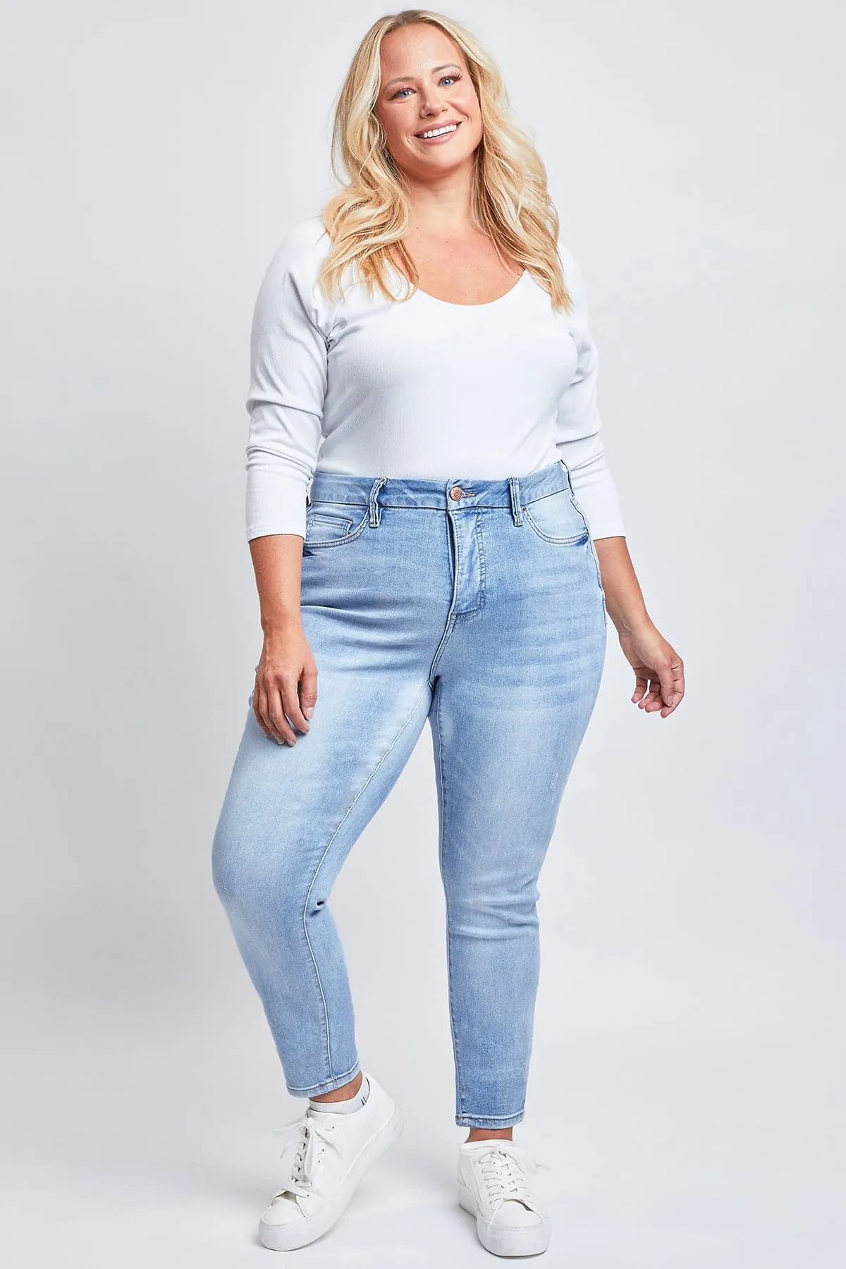 Women's Plus Size Sustainable Curvy Fit High Rise Skinny Jeans