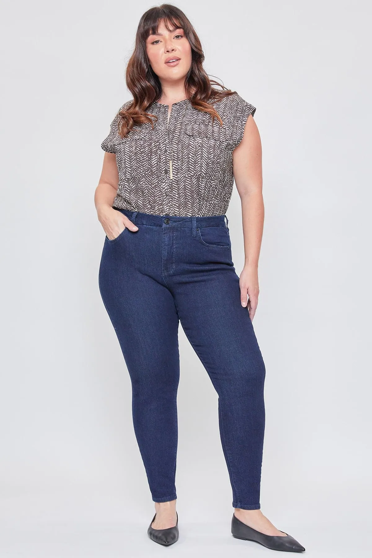 Women's Plus Size Sustainable Curvy Fit High Rise Skinny Jeans