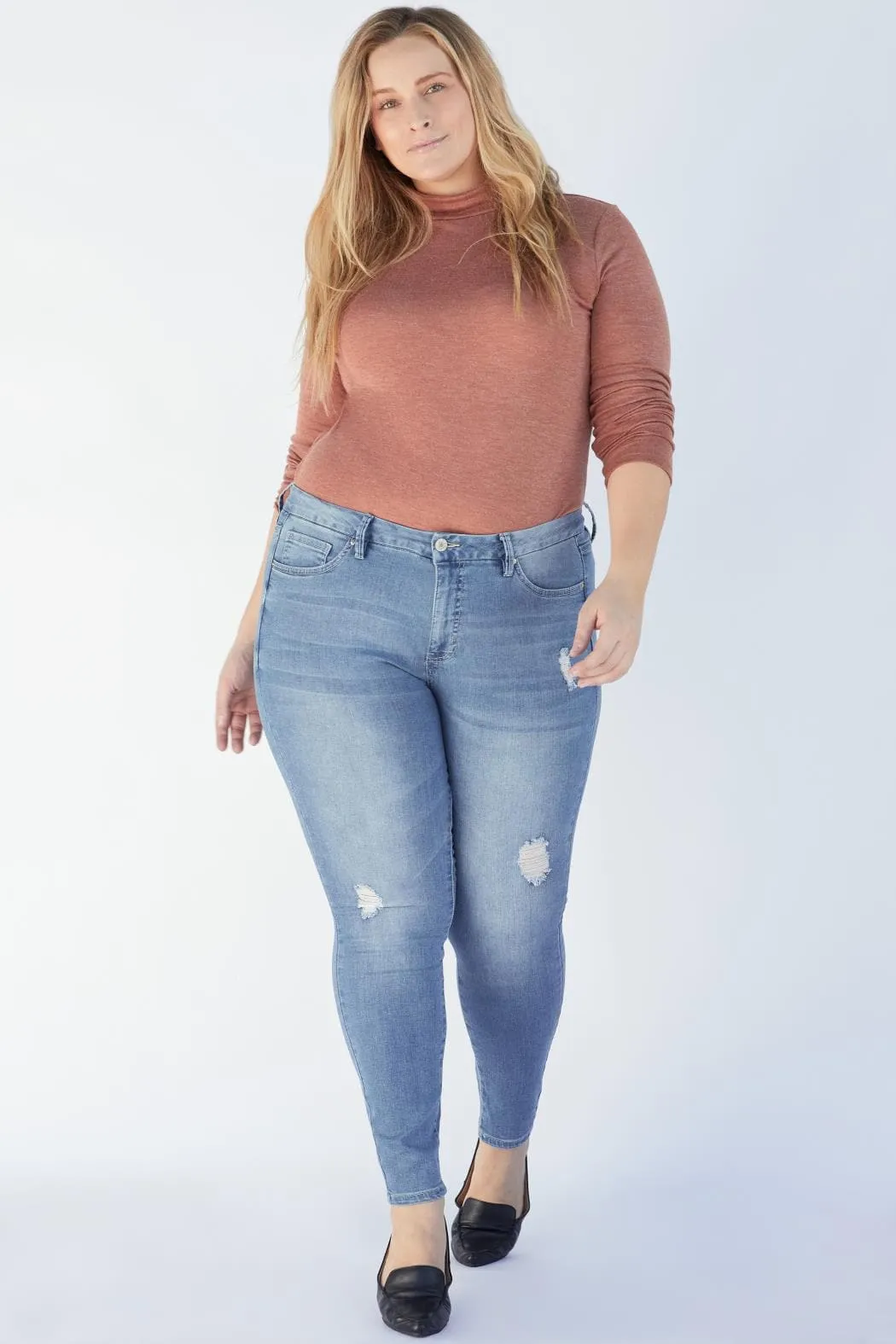 Women's Plus Size Sustainable Curvy Fit High Rise Skinny Jeans